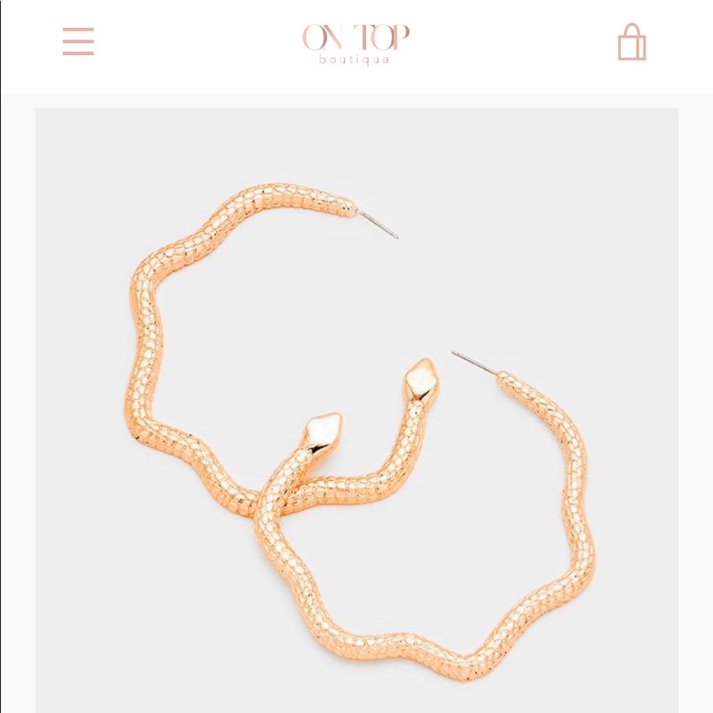 Snake Rose gold earrings